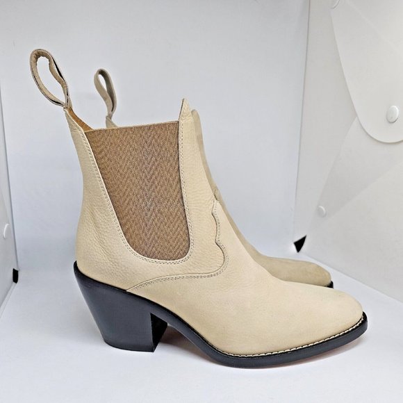 Chloe Calfskin Suede Ankle Boot Biscotti Beige Size 36 - Picture 1 of 16